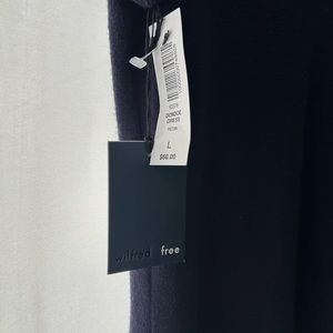 Wilfred Free Aritzia M Robillard blue shirt dress mock neck cutout.